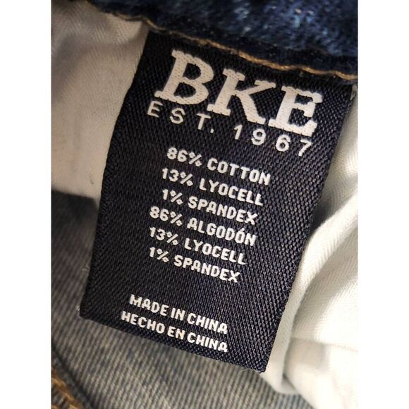 BKE 'Alec' mens straight leg jeans size 28x29* measured Distressed embroidered - Picture 3 of 9